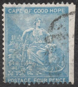 SG24b Mi:8b 1865 4 d CABO DE BUENA ESPERANZA Alegoría de la Esperanza, usado - Imagen 1 de 2