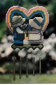 Sunbonnet Sweethearts Türgong - 6" x 5-7/8" - NUR Kunststoff Leinwand Muster - Bild 1 von 2