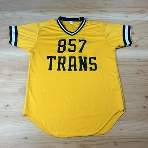Vintage 1970s Wilson 857 TRANS Embroidered Jersey Size L Made In USA / Yellow - Picture 1 of 8