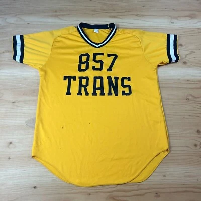 Vintage 1970s Wilson 857 TRANS Embroidered Jersey Size L Made In USA / Yellow - Image 1 of 4