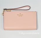 Kate Spade Madison Double Zip Saffiano Leather Wristlet Conch Pink KC588 NWT