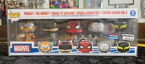 Funko Pop! Marvel Spider-Man Beyond 5 pack Amazon Beyond Amazing In Protector - Picture 1 of 8