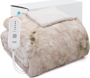 Dowin Heated Throw Blanket, Tie Dye Faux Fur Electric Blanket Throw 50"x 60" - Picture 1 of 1