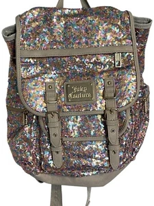 Juicy Couture Y2K Sequins Multicolor Bling Backpack Rare - Picture 1 of 14