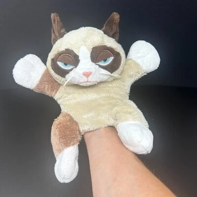 Juguete de peluche de cuerpo completo Ganz Grumpy Cat Hand Puppet marrón tostado 11" Foto 1 de 4