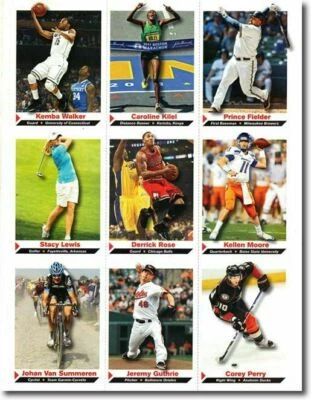 2011 STACY LEWIS SPORTS ILLUSTRATED 9 CARD LOT "UNCUT SHEET" W/ DERRICK ROSE - Image 1 of 4