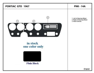 fits Pontiac GTO 67 1967 dashboard trim kit plain black - Picture 1 of 3