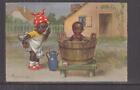 BELGIUM c1930 ppc.  YOUNG GIRL WASHING YOUNG BOY IN TUB, used..