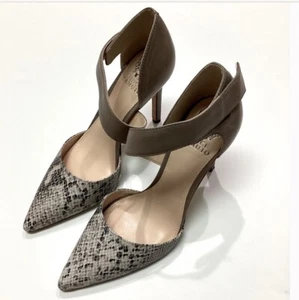 Vince Camuto Taupe Reptile Print Wrap Strap Heels Women’s SZ 8M Sandal Shoe - Picture 1 of 7