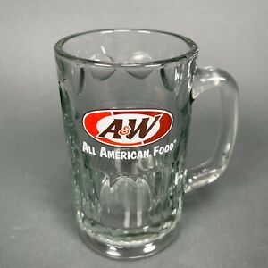 Vintage 60s 70s 80s A & W Root Beer Cream Soda Heavy 6" Mug Cast Scalloped Glass