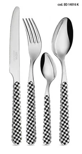 NEVA BISTROT DECOR serie PIED DE POULE posate tavola set 24pz colore A SCELTA - Foto 1 di 10