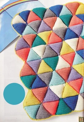 CROCHET PATTERNS QUILT 60x80cm BABY ARAN & BLOCK 10cmsq COASTER DK HOME CNM M8A - Image 1 of 2