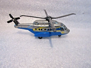 2011 MATCHBOX MISSION CHOPPER HELICOPTER #64 SILVER / BLUE / YELLOW - Picture 1 of 5