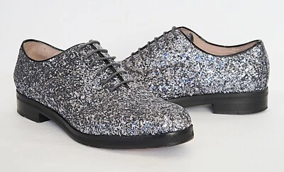 Furla Amy Women's Lace Up Silver Glitter Shoes Size 37 US 7 - Image 1 of 4