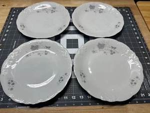 Wawel China Rose Garden Blue Grey Dinner Plate Made in Poland 9.75" Set of 4 - Picture 1 of 10