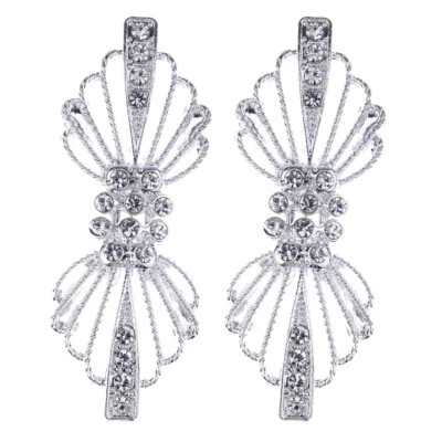 2 Sets of Silver Metal Connector Clasp Buttons for Garment Craft Supplies - Image 1 of 4