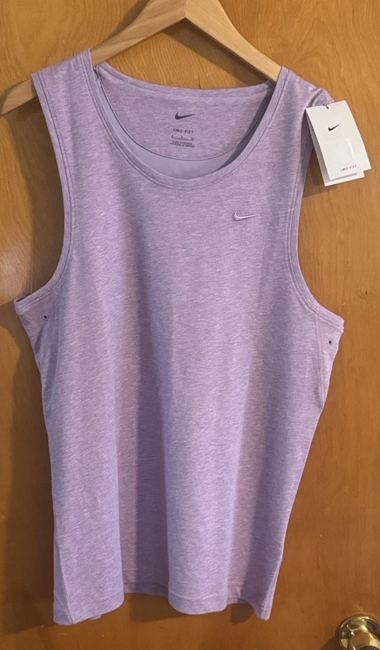 Camiseta sin mangas Nike para hombre pequeña Dri Fit púrpura ventilada Foto 1 de 4