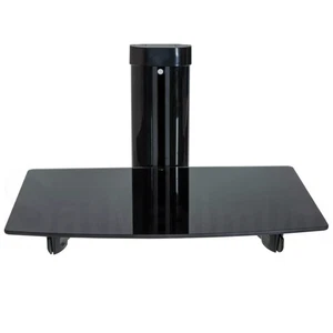 Adjustable AV Wall Mount Shelf Single Tempered Glass 22 lb Cable Management - Picture 1 of 6