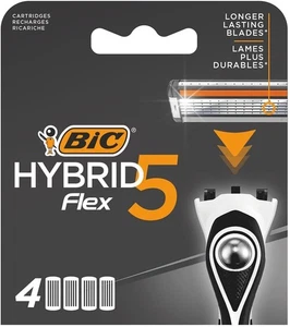 Recambios de afeitadora BIC Hybrid 5 Flex para hombre con 5 móviles Nano-Tech recubiertos de titanio - Imagen 1 de 2