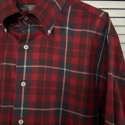 Daniel Cremieux Signature Collection Mens L 100% Cotton Shirt Classic Plaid LS - Image 1 of 4