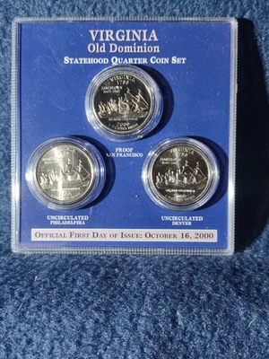 Virginia - 3 quarter uncirculated proof set - Image 1 of 2