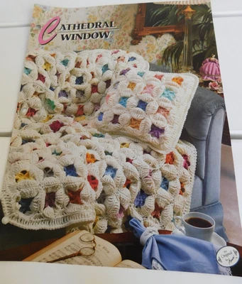 CROCHET Annie Afghan Quilt Club “Cathedral Window” Pattern Pamphlt Free Shipping - Image 1 of 3