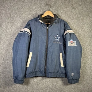 Vintage Dallas Cowboys Jacket Mens Medium 90s Pro Player Reversible USA NFL - Picture 1 of 11