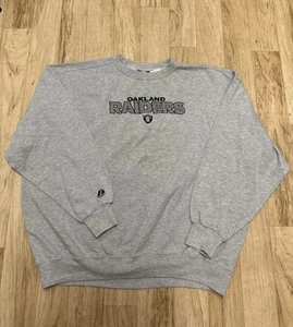 Vintage Majestic Oakland Raiders Pullover Herren 2XL Grau Langarm - Bild 1 von 8