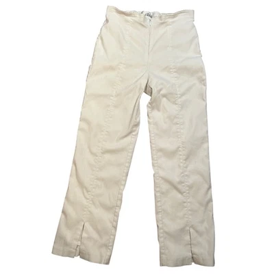 Pantalones para mujer Joseph Ribkoff cintura alta dobladillo dividido blancos coqueta Foto 1 de 4