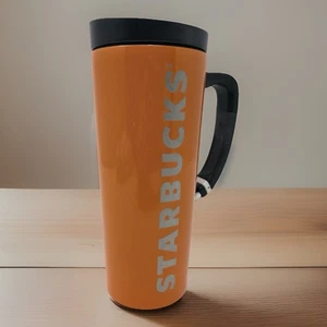 Starbucks Stainless Steel Orange Clip Travel Tumbler Coffee Mug 16oz RARE 2016 - Picture 1 of 4