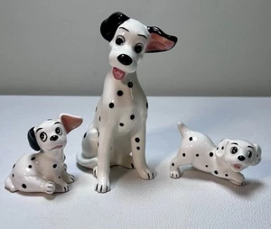 Walt Disney 101 Dalmatians Pongo Plus Pups Porcelain Figurines Japan Made - Picture 1 of 10