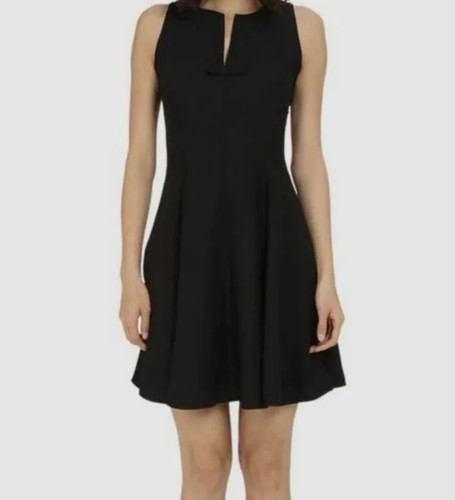 Abito nero Kate Spade da donna nero senza maniche in raso crepe aderente e svasato da $298 taglia 2