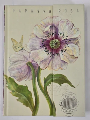 Hardback Journal Notebook 8.25” X 6” Lined Pages Magnet Close Floral Poppies - Image 1 of 4