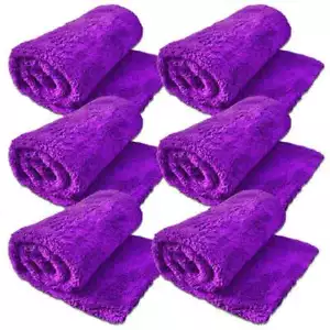 Paquete de toallas de microfibra sin bordes de 6 autos secado de tela de microfibra definición pura - Imagen 1 de 6