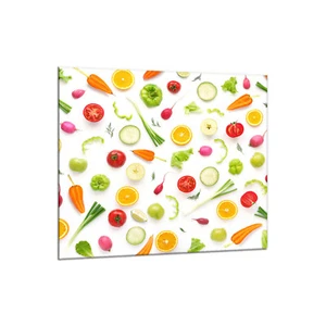 Küchenrückwand Glas 65x60 Spritzschutz Herd Spüle Fliesenschutz Deko Gemüse Bunt - Bild 1 von 2