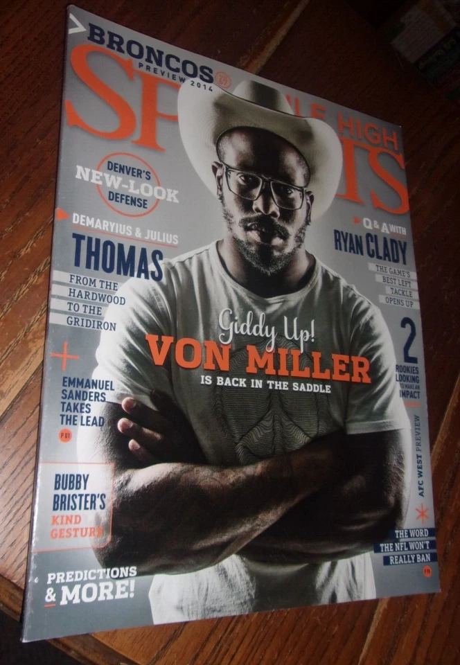 VON MILLER COVER Mile High Sports Magazine SEPT 2014 - BRONCOS NEW LOOK DEFENSE - Image 1 of 1