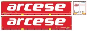 Nuova ARCESE rosso trasporti adesiva trasparente per rimorchi Herpa 1/87. - Foto 1 di 1