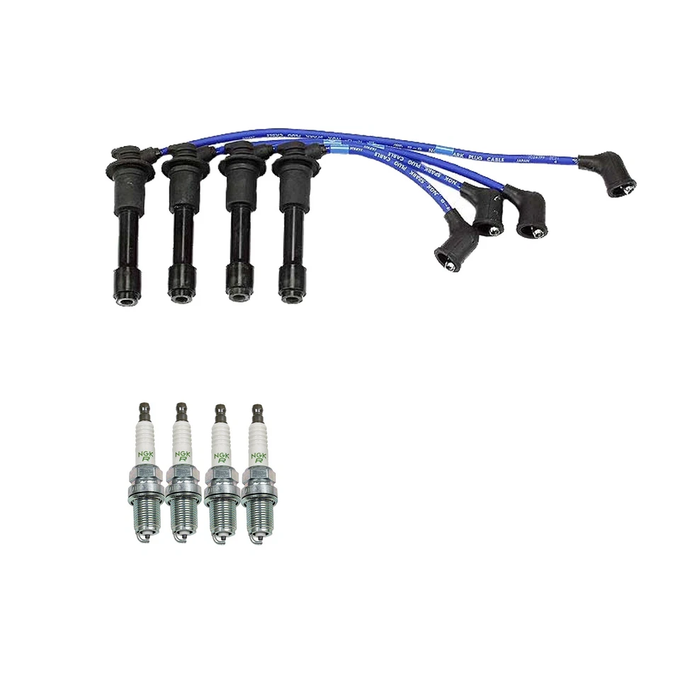 Conjunto de 4 velas de ignição e fios NGK para Mazda Miata 1.8 L4 1994-1997 1998-2000 - Imagem 1 de 1
