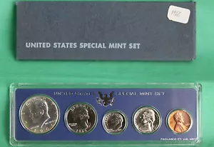 1966 US Special Mint Set SMS 5 Coins with 40% Silver Kennedy Half Dollar and Box - Picture 1 of 3