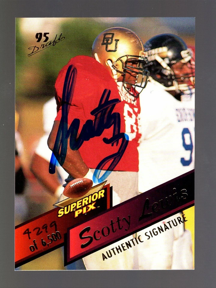 1995 SUPERIOR PIX #92 SCOTTY LEWIS AUTO AUTOGRAPH 4299/6500 - Image 1 of 1