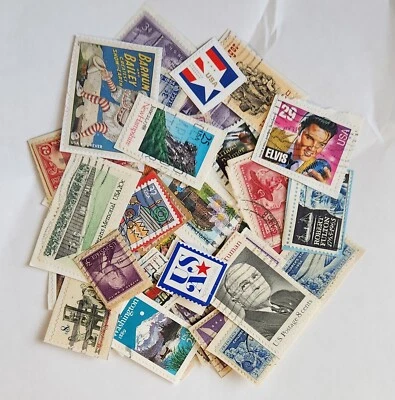 United States , US Stamp accumulation, 1 oz close cut on paper  stamps . - Image 1 of 3
