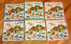 Vintage handkerchief hankie LOT OF 6 child's Sunday NEW w LABEL - Picture 1 of 1