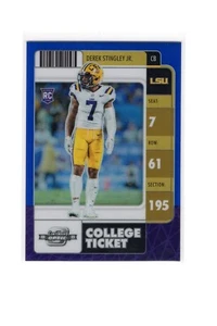 Biglietto college 2022 Chronicles Draft Picks Derek Stingley Jr. Rookie Blu 25/99 - Foto 1 di 2