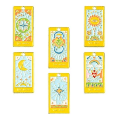 30Pcs эмали Таро карты повесить подвеской подвеска подвески прямоугольник для изготовления ювелирных изделий - Изображение 1 из 4