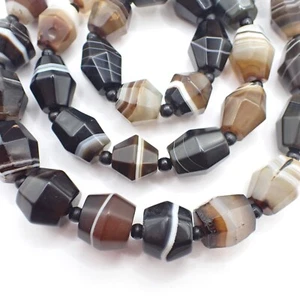 30 Zoll Strang BANDED IDAR-OBERSTEIN Stein Achat Perlen Alt Afrikanischer Handel Sammlung - Bild 1 von 9