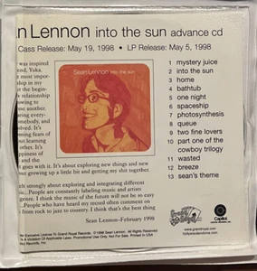 Sean Lennon - Into the Sun ADVANCE PROMO CD (*SLEEVE PACKAGE) - Picture 1 of 4
