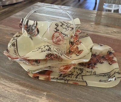 Cuencos, platos y bandejas decorativos vintage de acrílico “Hankie” de vaquero Western Horse Foto 1 de 4