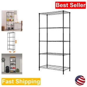 Space-Saving 5-Tier Shelving Unit with Adjustable Shelves for Kitchen & Bathroom - Picture 1 of 8