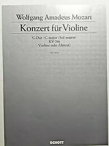 Mozart Concerto In G Major For Violin. Solo part only. Schott Ed. - Picture 1 of 3