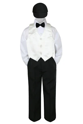 Conjunto de chaleco de 23 colores para bebé niño pequeño formal NEGRO pantalones pajarita y sombrero S-7 Foto 1 de 2
